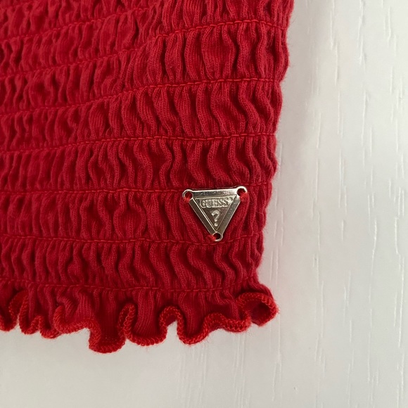 Red ruched bandeau top S - Picture 3 of 5